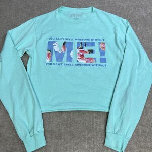 Swiftie ME! Long Sleeve Cropped Tee Sz S Aqua Teal Reworked Merch Shirt READ